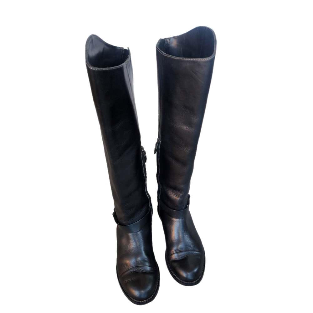 Halogen Women's Black Leather Knee-High Boots - Picture 5 of 7
